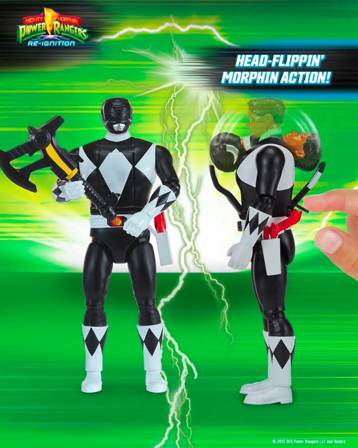 Flippin'morphin Black Ranger figure