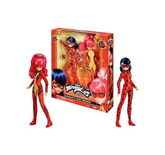 Miraculous World : Ladybug & Lady Dragon - Poupées mannequin articulées