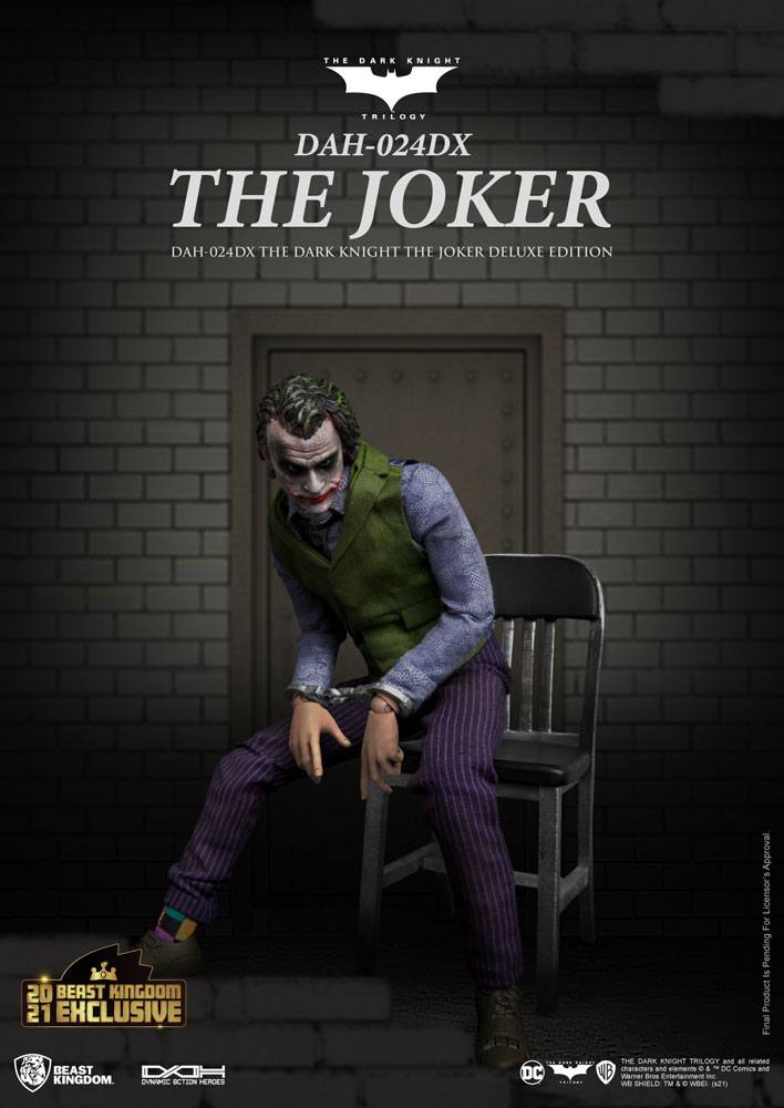 Batman The Dark Knight figurine Dynamic Action Heroes 1/9 The Joker Deluxe Version 21 cm