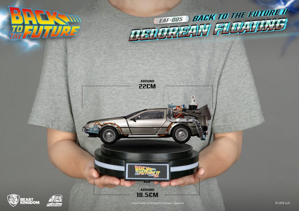 Back to the Future II Statuette Egg Attack Floating DeLorean Standard Version 20 cm