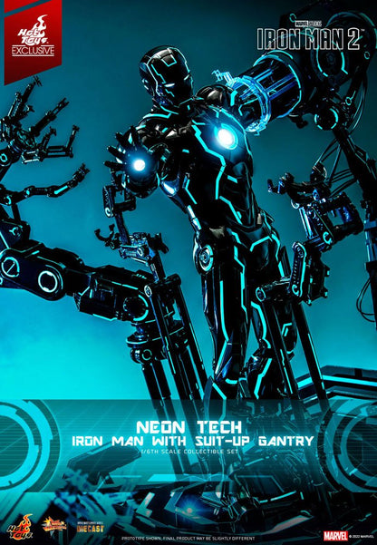 Iron Man 2 figurine 1/6 Neon Tech Iron Man with Suit-Up Gantry 32 cm