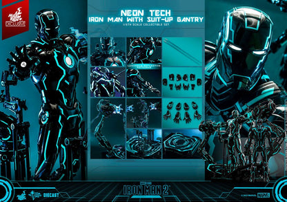 Iron Man 2 figurine 1/6 Neon Tech Iron Man with Suit-Up Gantry 32 cm