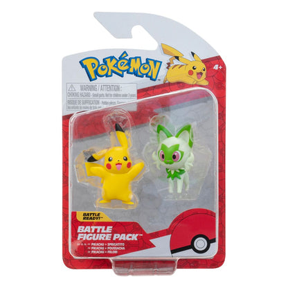 Pokémon Gen IX pack 2 figurines Battle Figure Pack Pikachu & Poussacha 5 cm