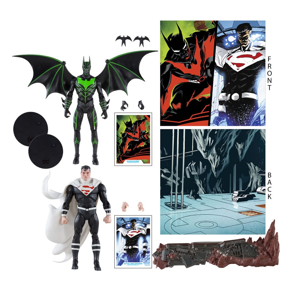 DC Collector figurine Pack de 2 Batman Beyond Vs Justice Lord Superman 18 cm