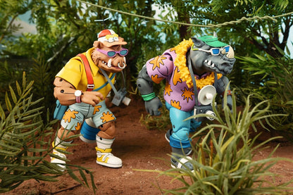 Tortues Ninja (Cartoon 1980) pack 2 figurines Vacation Bebop and Rocksteady 18 cm