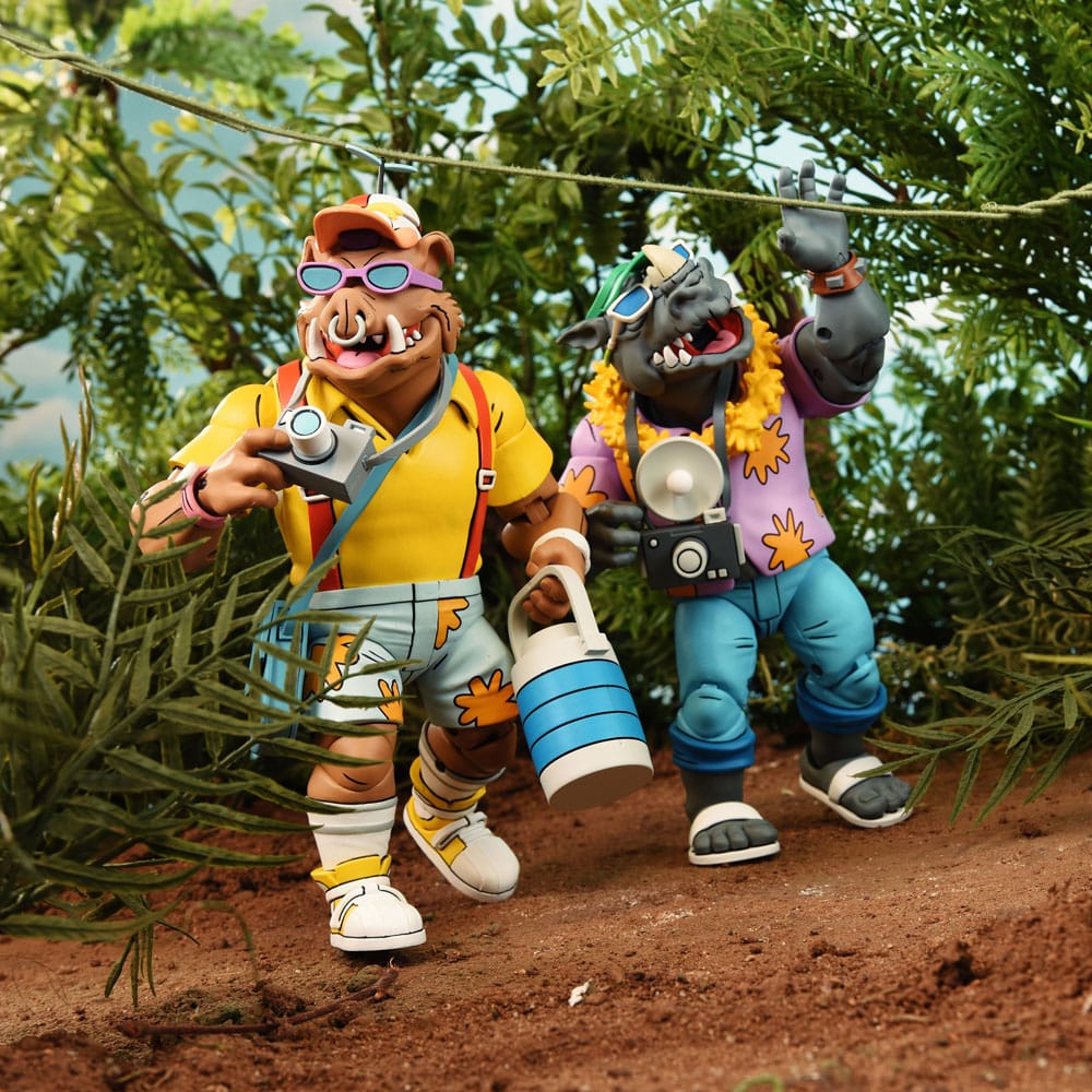 Tortues Ninja (Cartoon 1980) pack 2 figurines Vacation Bebop and Rocksteady 18 cm