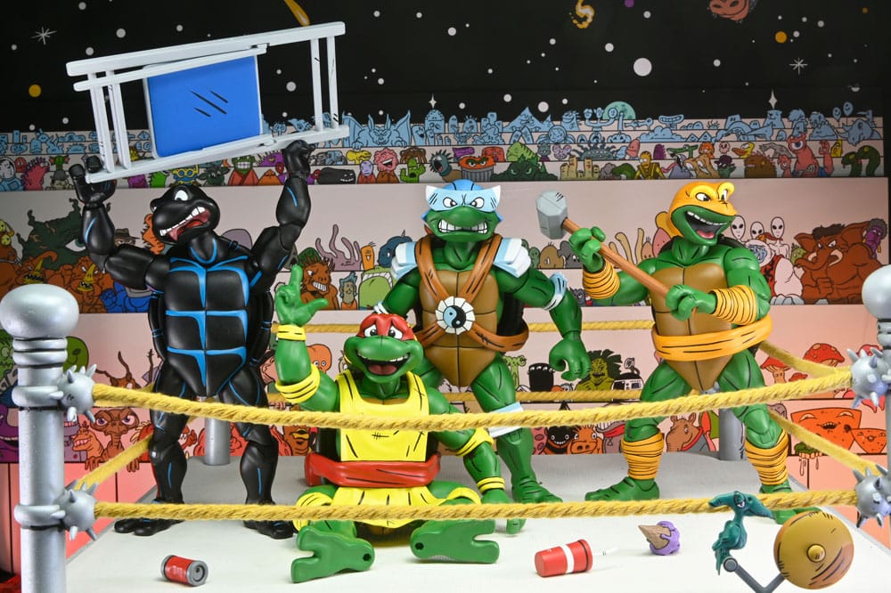 Tortues Ninja (Archie Comics) figurines Pack de 4 Stump Wrestling Turtles 18 cm